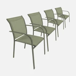 Set of 4 garden chairs in aluminium