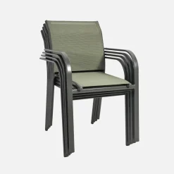Set of 4 garden chairs in aluminium