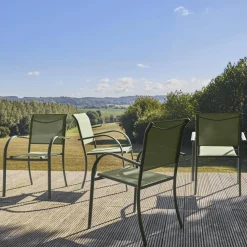 Set of 4 garden chairs in aluminium