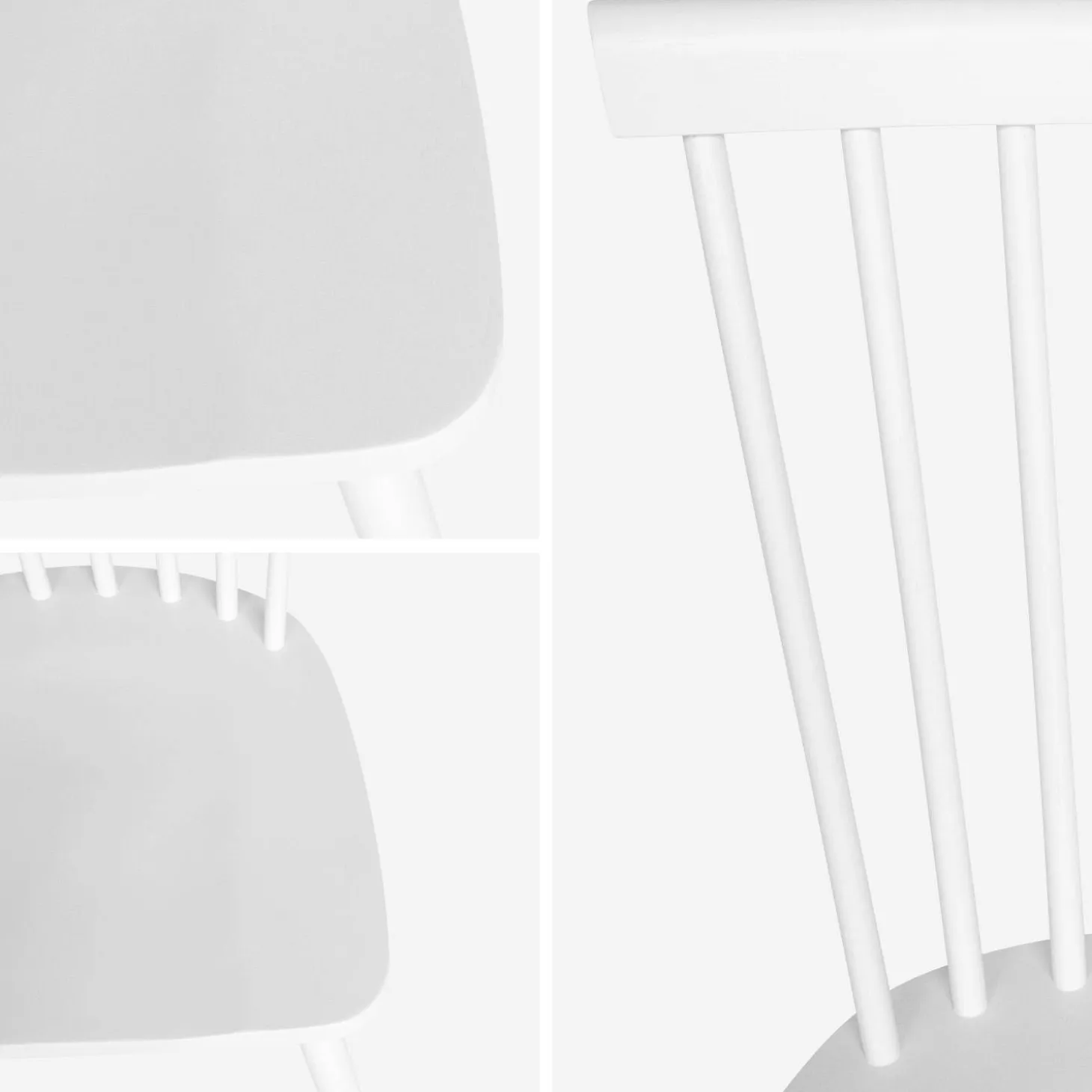 Set of 4 hevea wooden chairs