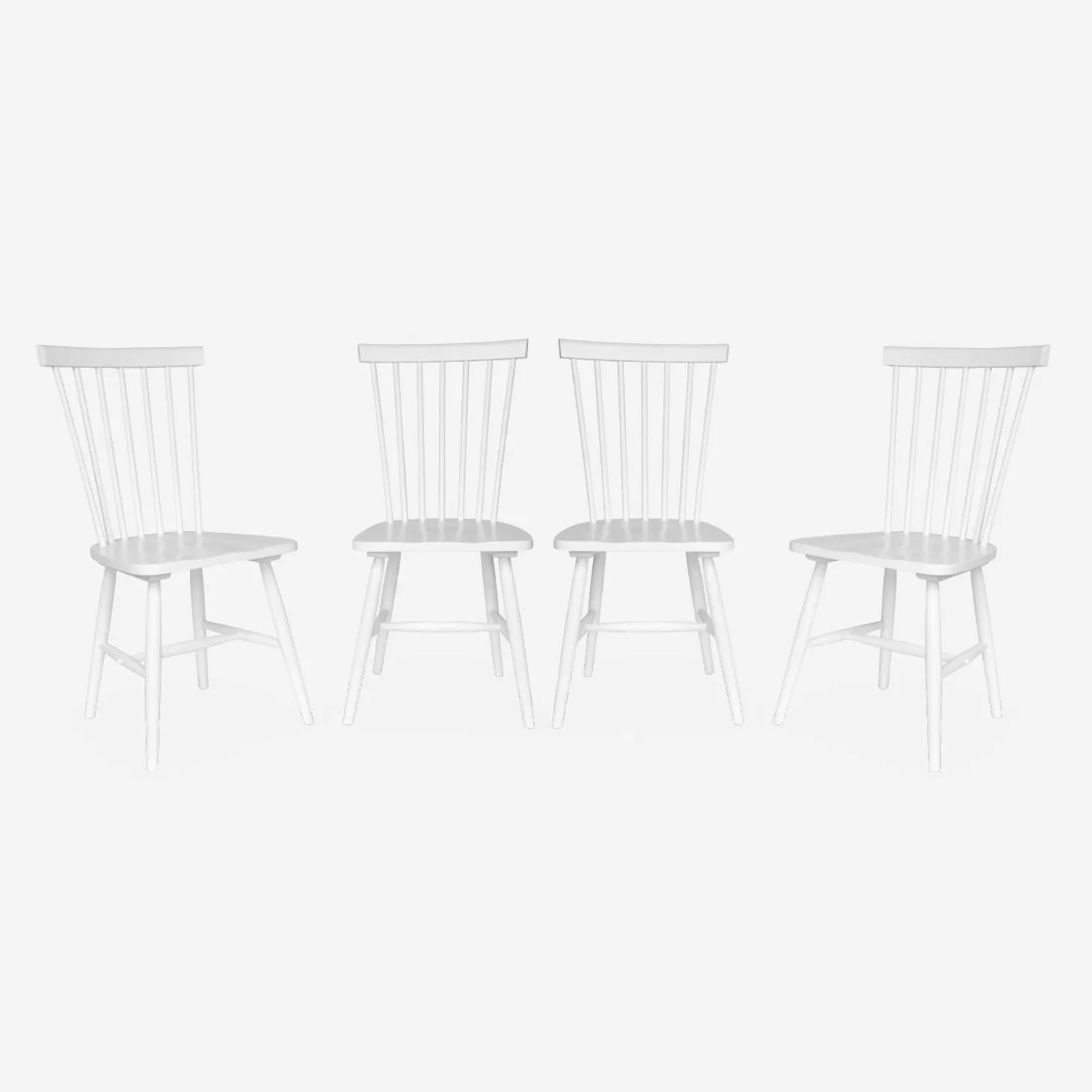 Set of 4 hevea wooden chairs