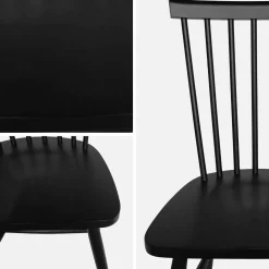 Set of 4 hevea wooden chairs