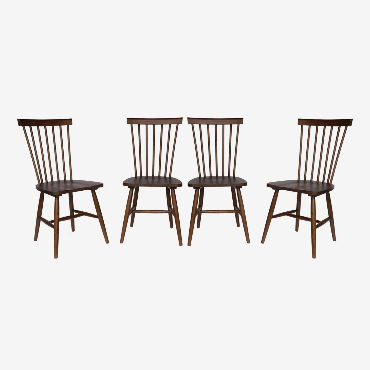 Set of 4 hevea wooden chairs
