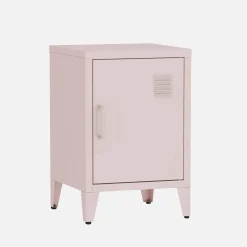 Set of 2 industrial bedside tables, 1 door