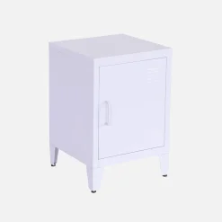 Set of 2 industrial bedside tables, 1 door