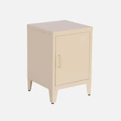 Set of 2 industrial bedside tables, 1 door