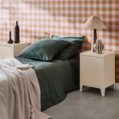 Set of 2 industrial bedside tables, 1 door