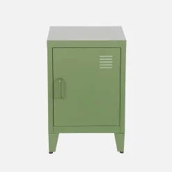 Set of 2 industrial bedside tables, 1 door