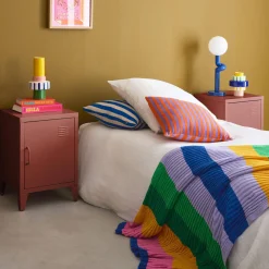 Set of 2 industrial bedside tables, 1 door