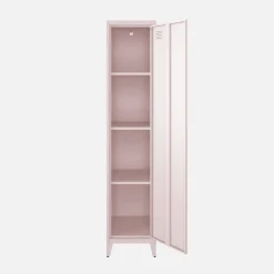 Set of 3 metal cabinets/lockers with 4 storage compartments, industrial-style