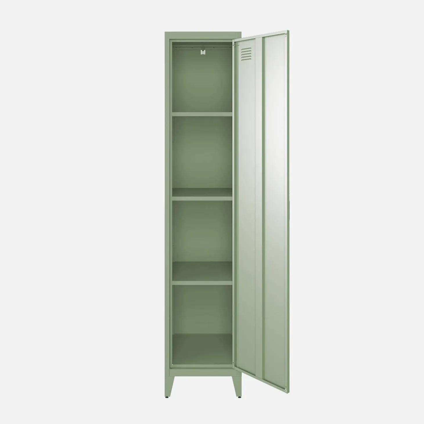 Set of 3 metal cabinets/lockers with 4 storage compartments, industrial-style