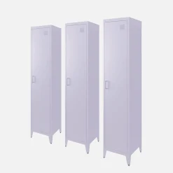 Set of 3 metal cabinets/lockers with 4 storage compartments, industrial-style