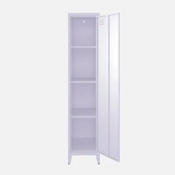 Set of 3 metal cabinets/lockers with 4 storage compartments, industrial-style