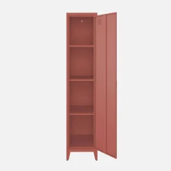 Set of 3 metal cabinets/lockers with 4 storage compartments, industrial-style
