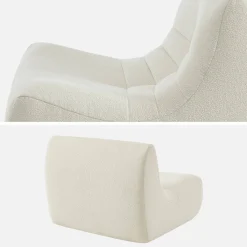 Set of 3 modular armchairs in boucle fabric