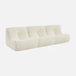 Set of 3 modular armchairs in boucle fabric