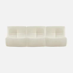 Set of 3 modular armchairs in boucle fabric