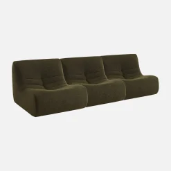 Set of 3 modular armchairs in boucle fabric
