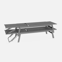 Set of 2 multi-position deckchairs, textilene and steel