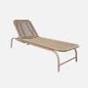 Set of 2 multi-position sun loungers steel and rope