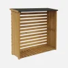Set of 2 natural fir wood log racks