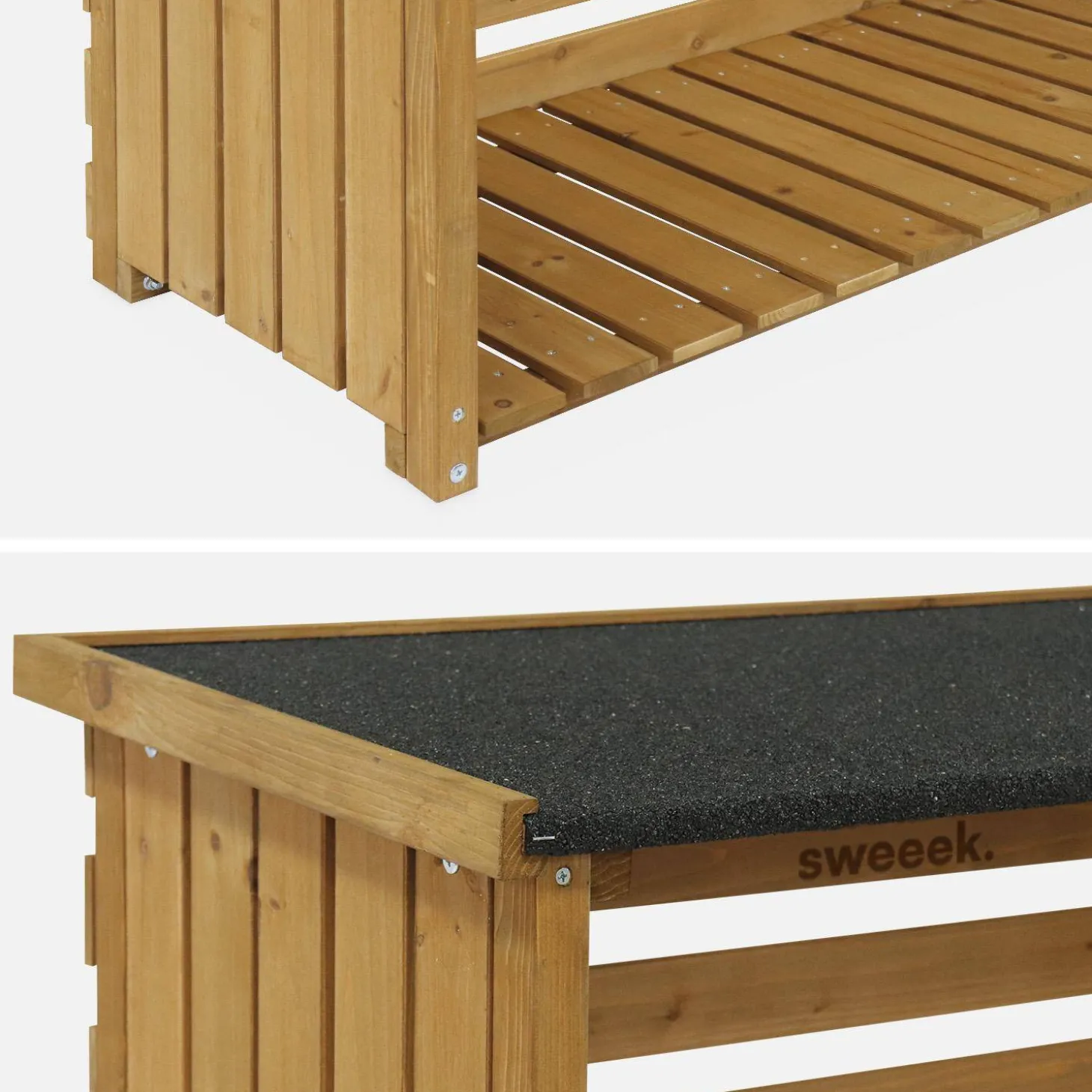 Set of 2 natural fir wood log racks