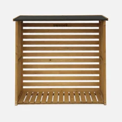 Set of 2 natural fir wood log racks