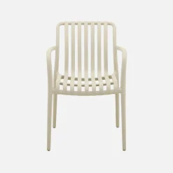 Set of 4 plastic garden armchairs
