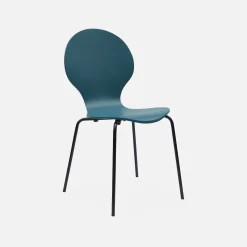 Set of 4 retro wooden stacking chairs