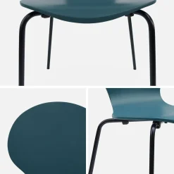 Set of 4 retro wooden stacking chairs