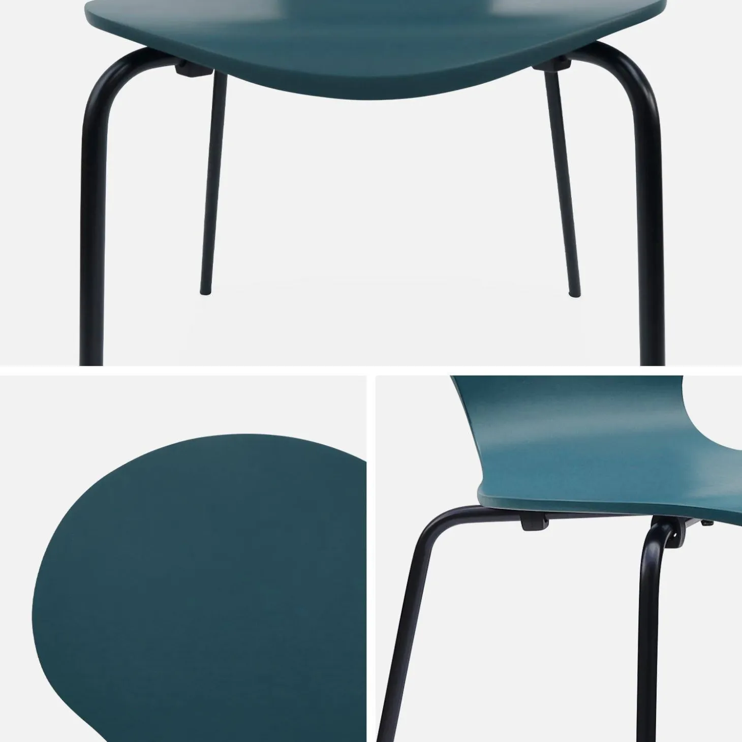 Set of 4 retro wooden stacking chairs