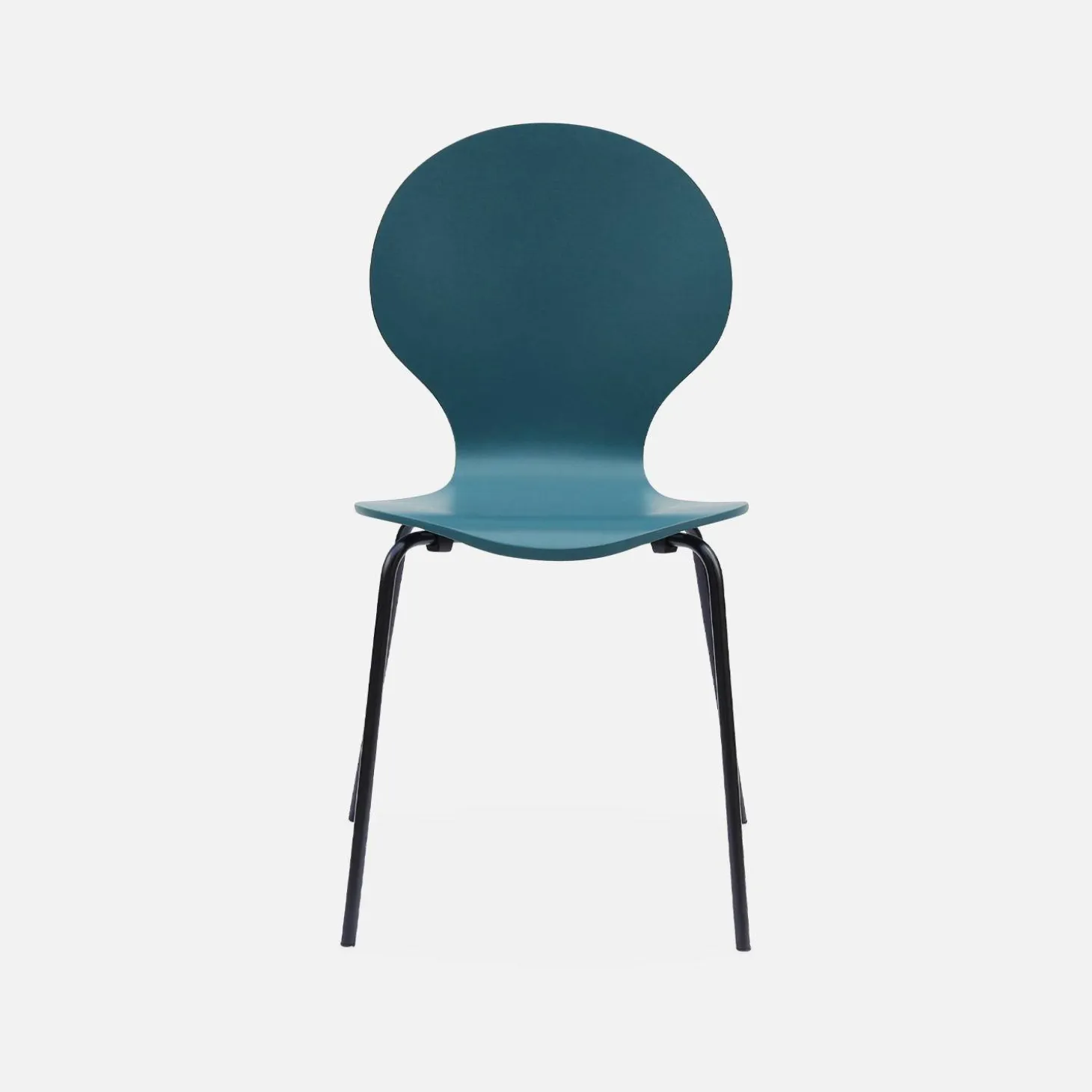 Set of 4 retro wooden stacking chairs