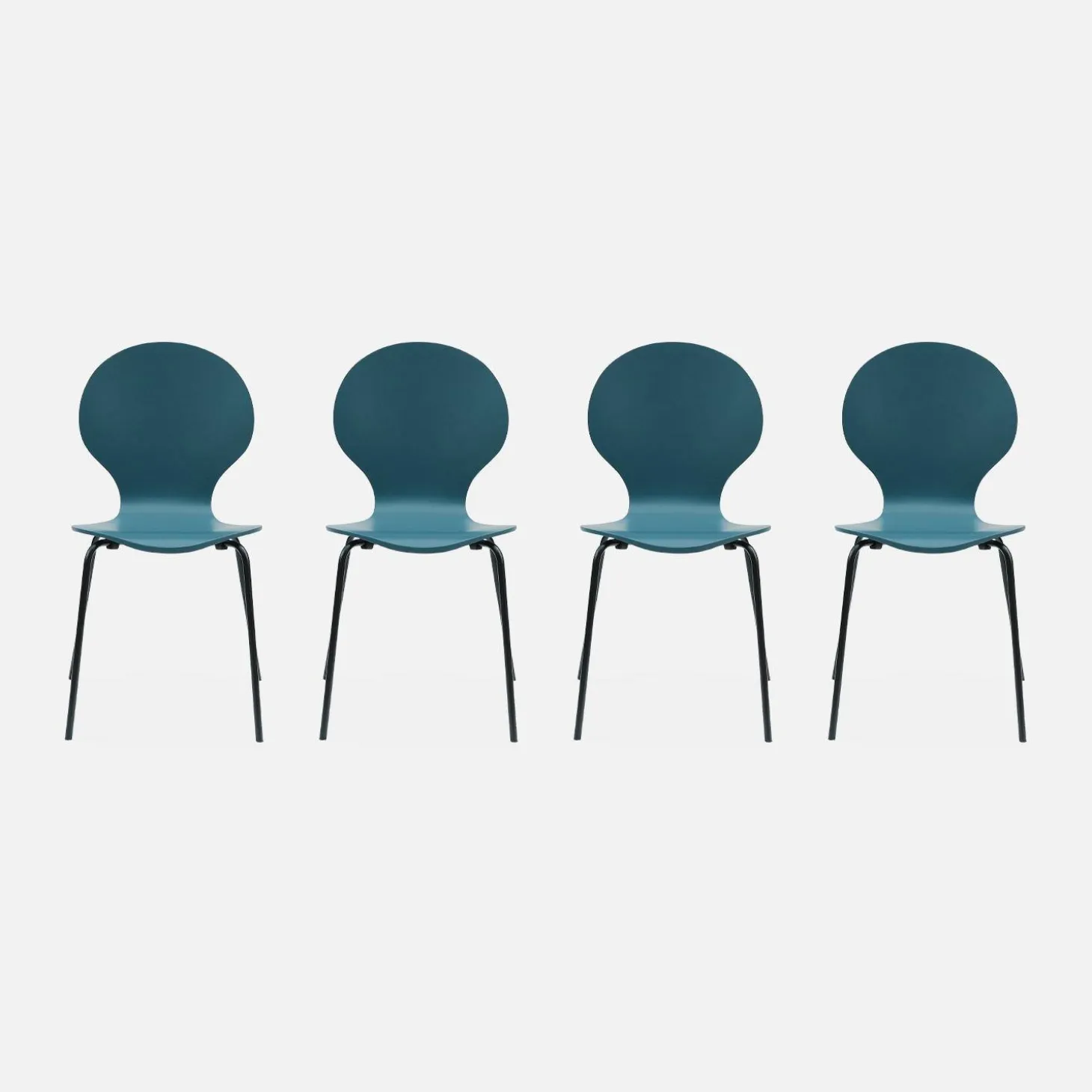 Set of 4 retro wooden stacking chairs
