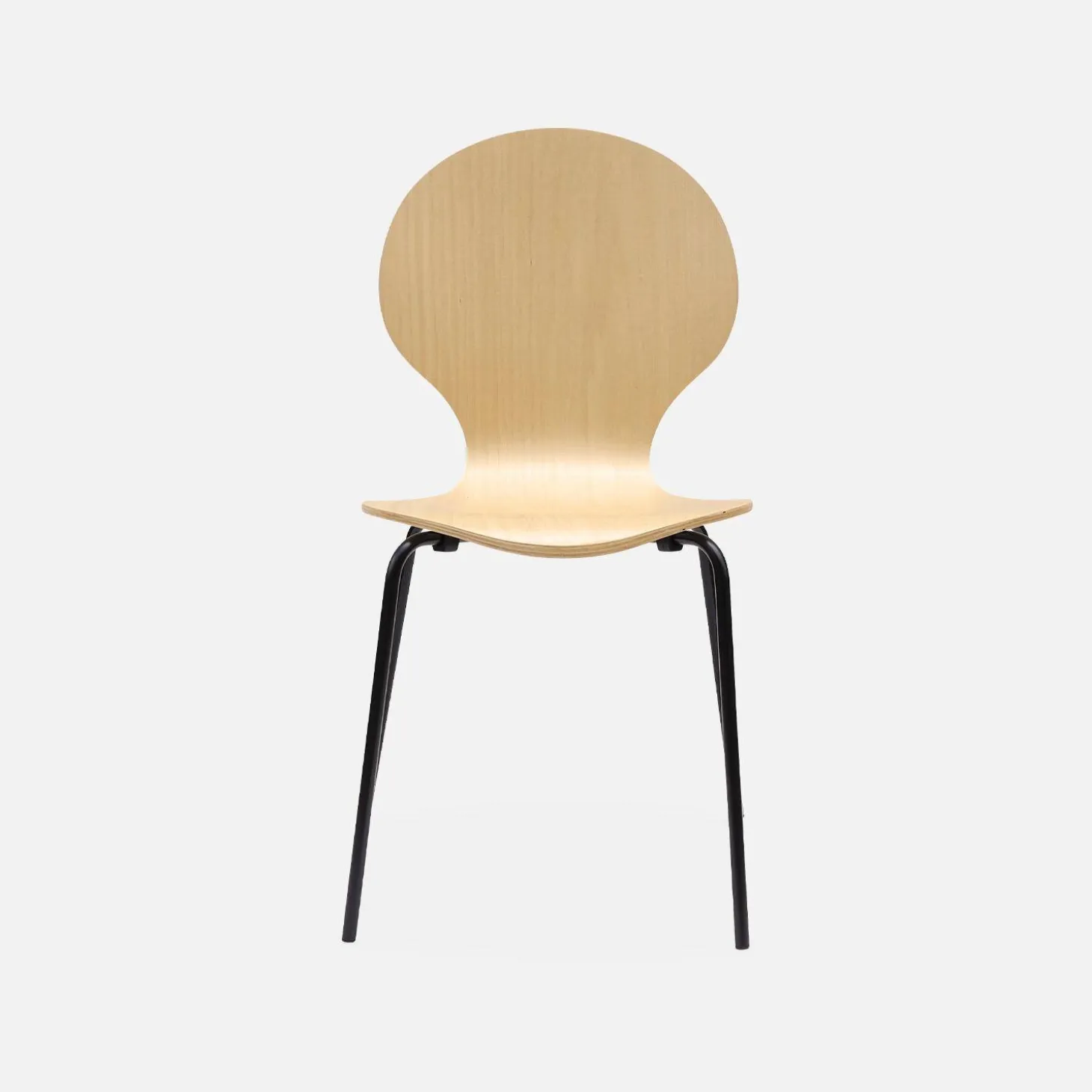 Set of 4 retro wooden stacking chairs