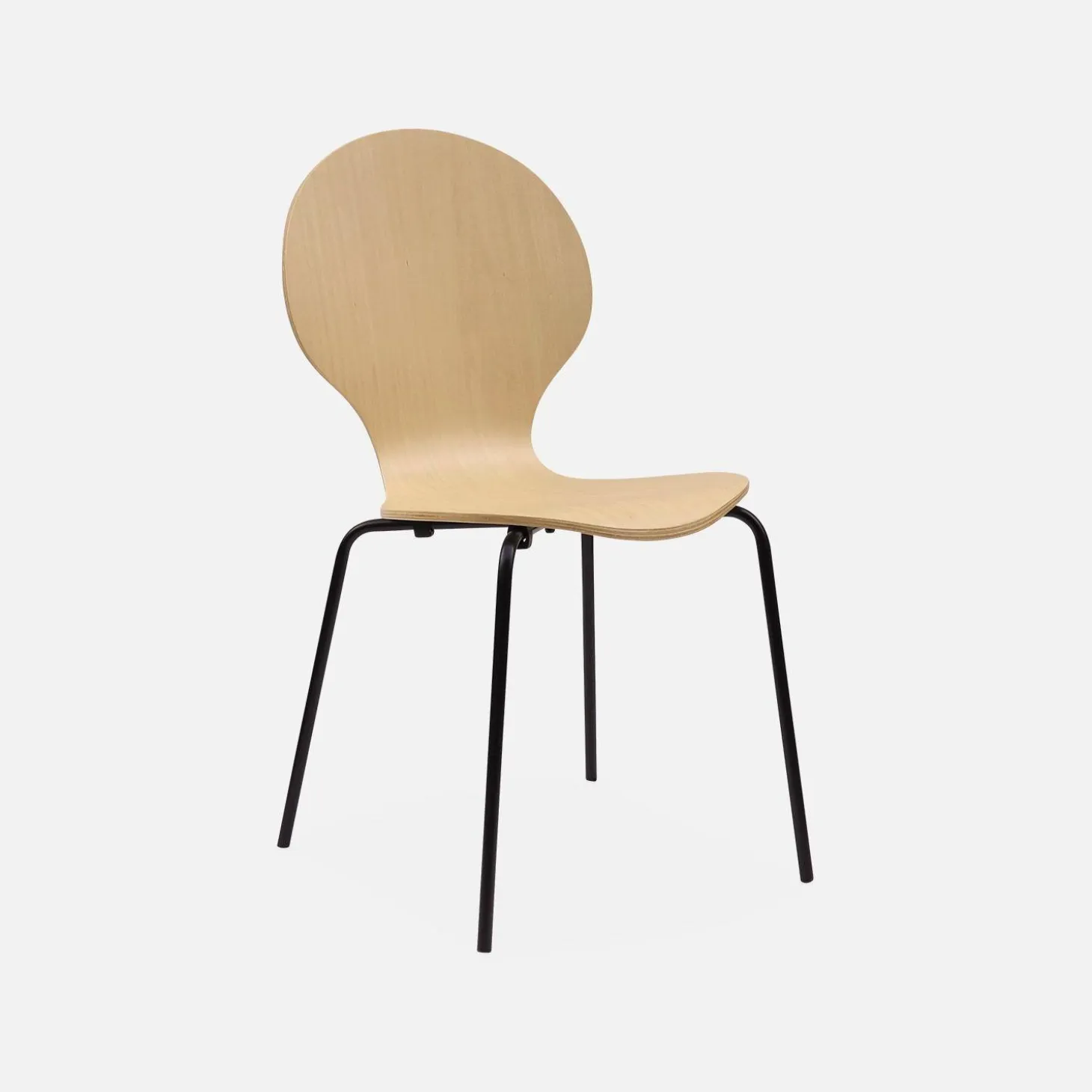 Set of 4 retro wooden stacking chairs