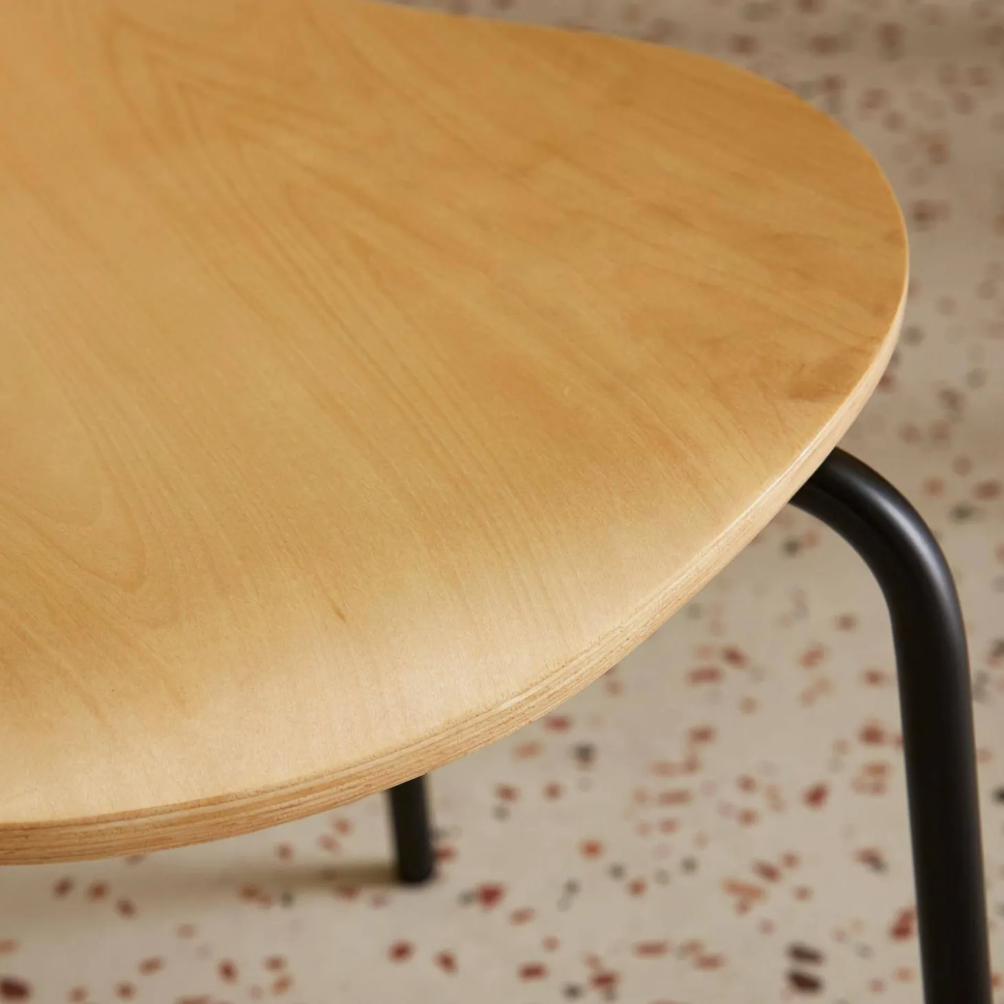 Set of 4 retro wooden stacking chairs