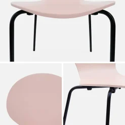 Set of 4 retro wooden stacking chairs