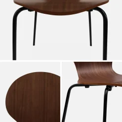 Set of 4 retro wooden stacking chairs