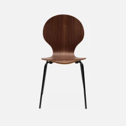 Set of 4 retro wooden stacking chairs