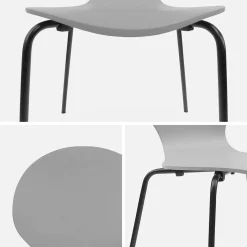Set of 4 retro wooden stacking chairs