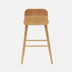 Set of 2 scandinavian bar stools in rubberwood