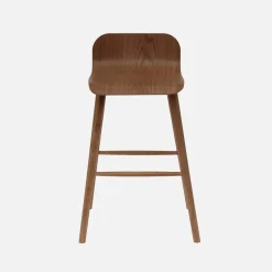 Set of 2 scandinavian bar stools in rubberwood