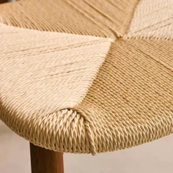 Set of 2 Scandinavian chairs in rubberwood with rope seat