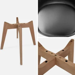 Set of 4 scandi-style dining chairs with wooden legs