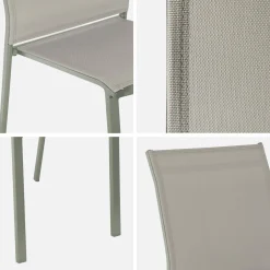 Set of 4 stackable aluminium garden chairs