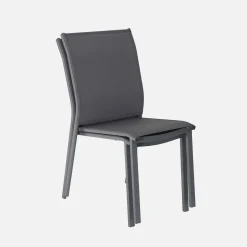 Set of 2 stackable aluminum garden chairs