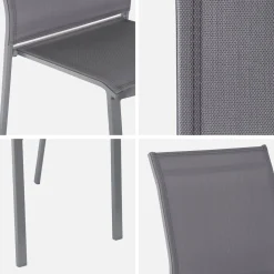 Set of 2 stackable aluminum garden chairs