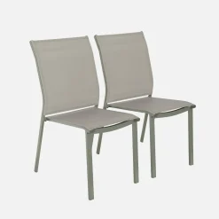 Set of 2 stackable aluminum garden chairs