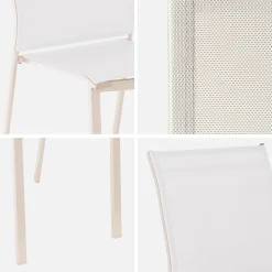 Set of 2 stackable aluminum garden chairs