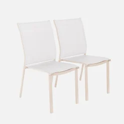 Set of 2 stackable aluminum garden chairs